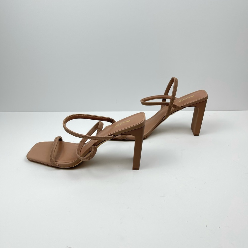 Aldo Nude Strappy Square Toe Heels - Picture 5 of 8